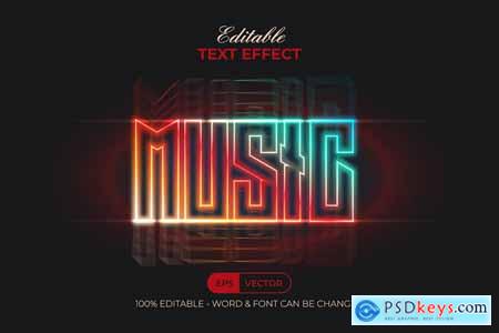 Music Text Effect Neon Style