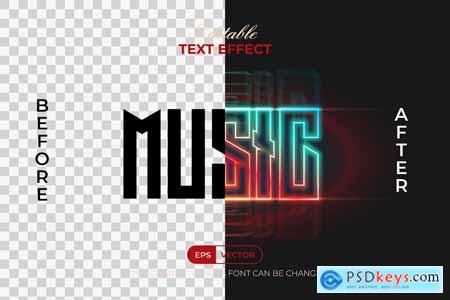 Music Text Effect Neon Style