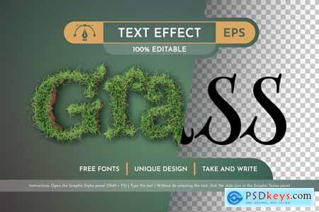 Realistic Grass - Editable Text Effect, Font Style