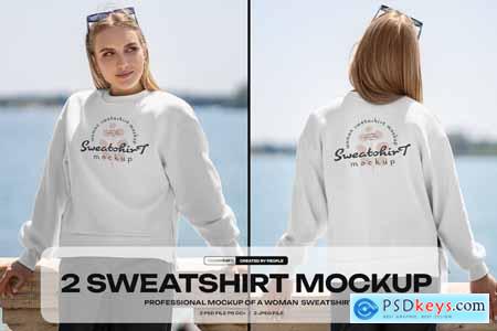 2 Mockups of Sweatshirts on the Girl on the Lake