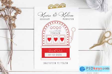 Vegas Themed Save The Date Card