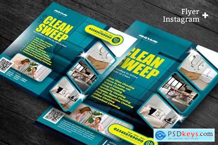 Cleaning Service Flyer and Social Media