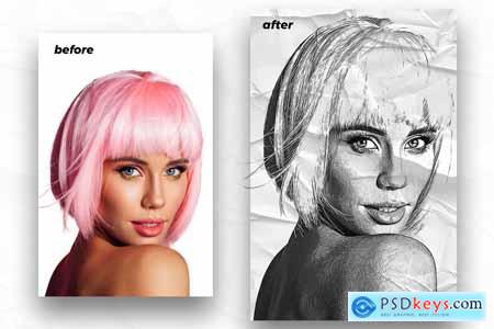 Black And White Vector Painting Photoshop Action