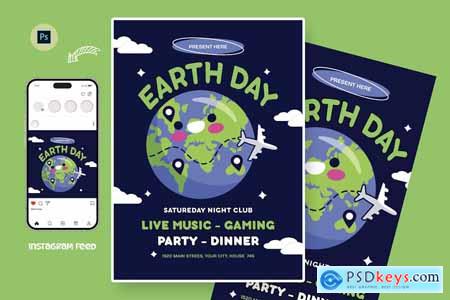 Happy Earth Day Flyer Design Template