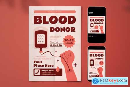 Blood Donor Day Flyer Set