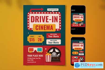 Drive In Cinema Flyer Set