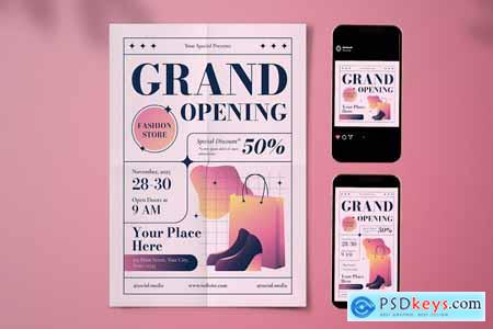 Grand Opening Fashion Store Flyer Set