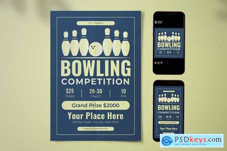 Bowling Competition Flyer Set