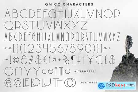 Qmico - Modern Minimal Art Deco Font
