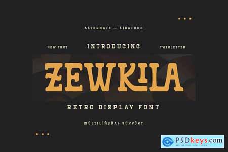 Zewkila - Retro Display Font