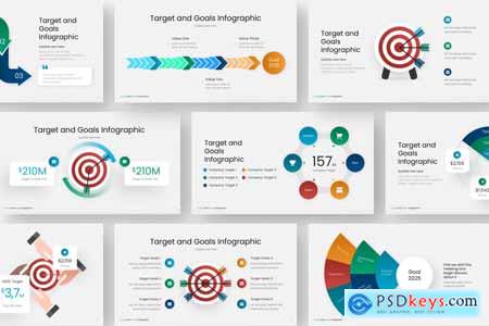 Goals Target infographics PowerPoint