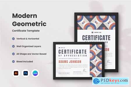 Modern Geometric Certificate Template V1