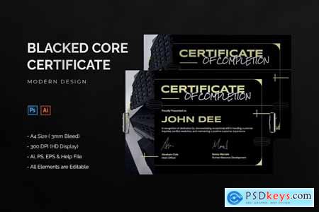 Blacked Core - Certificate Template