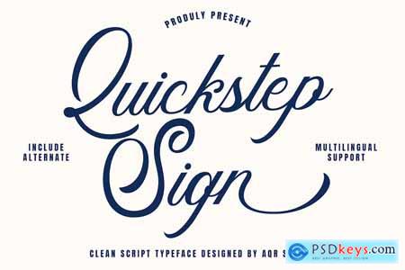 Quickstep Sign - Clean Script Font
