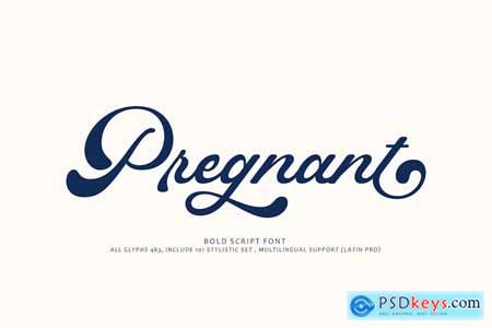 Pregnant - Bold Script Font