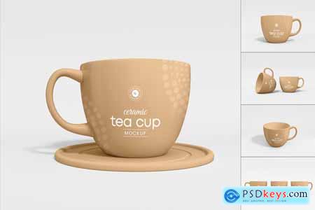 Glossy Tea Cup Branding Mockup Set
