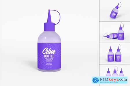 Plastic Super Glue Bottle Branding Mockup Set