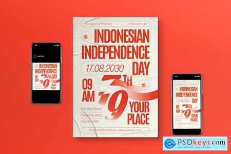 Beige Risograph Indonesian Independence Day Flyer