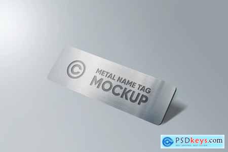 Metal Name Tag Logo Mockup