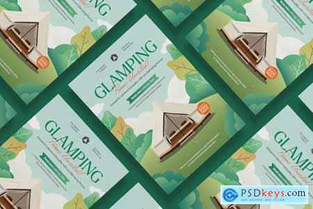 Flat Design Glamping Flyer Template