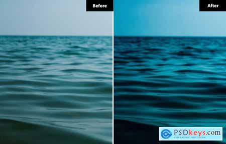 6 Ocean Blue Lightroom and Photoshop Presets