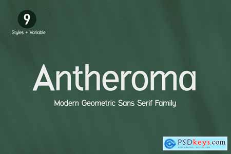 Antheroma Modern Geometric Sans Serif Family Font