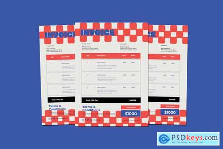 Red And Blue Invoice