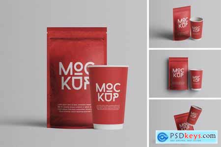 Pouch And Coffee Cup Mokcup