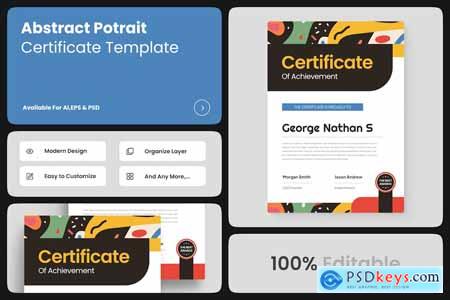 Abstract Potrait Certificate
