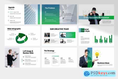 Green Minimalist Business Presentation Template