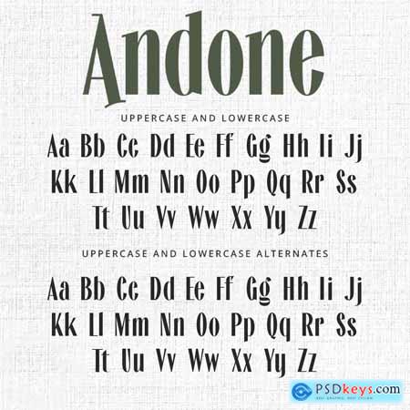 Andone - Sans Serif Font with Alternates