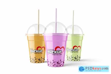 Smoothie Plastic Juice Cup PSD Mockup