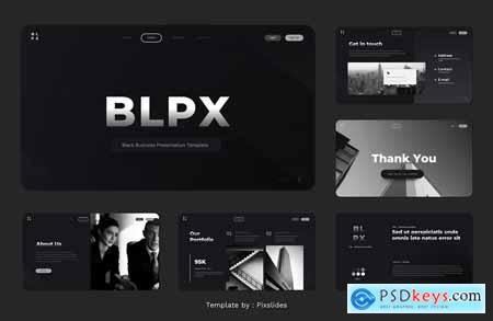 BLPX - Black Business PowerPoint Presentation