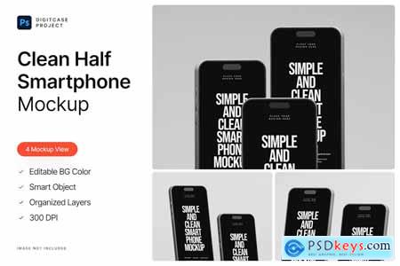 Clean Half Smartphone Mockup