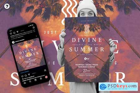Divine Summer vol.3  Party Flyer, Poster Template