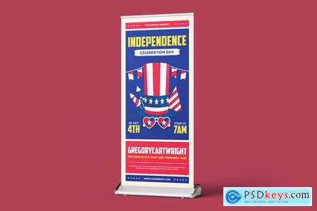 Happy Independence Day Roll-Up Banner S6N6YWL