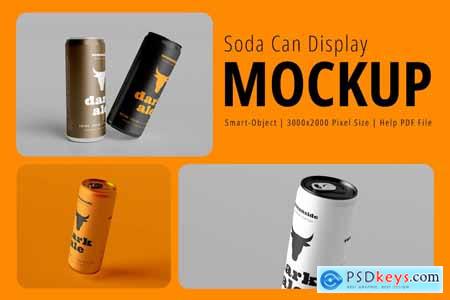 Soda Can Display Mockup