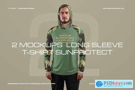 2 Men's Mockups Long Sleeve T-Shirt SunProtect