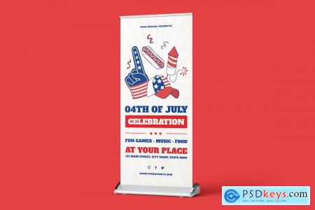 4th Of July Celebration Roll Up Banner