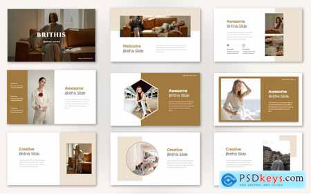 Brithis Fashion Model PowerPoint Template