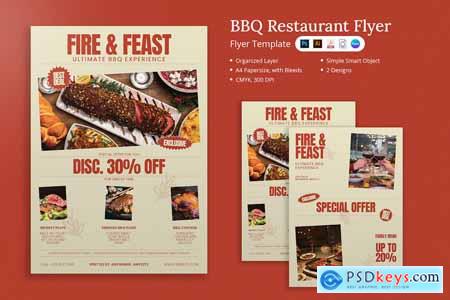 Domni - BBQ Restaurant Flyer & Canva Template