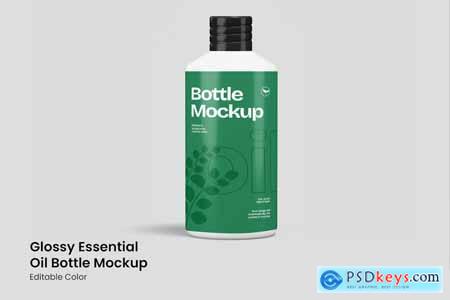 Glossy Essential Oil Bottle Mockup