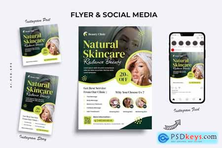 Beauty Clinic Care Flyer & Instagram Set