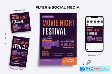 Movie Night Festival Flyer & Instagram Set