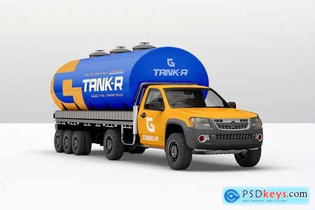 Logistic Oil Tanker Truck Mockup