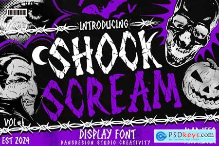 Shock Scream Horror Display Font