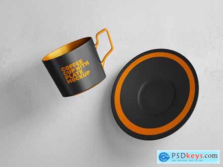 Coffee Cup With Plate Mockup 001