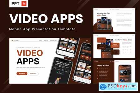 Video Apps - Mobile App Powerpoint Templates