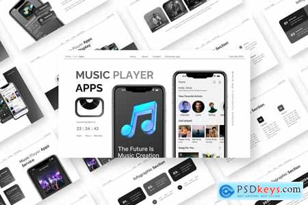 Music Player Apps - Mobile App Powerpoint Template