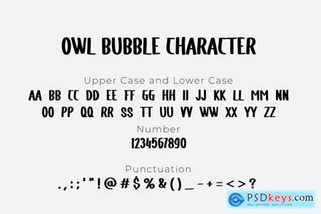 Owl Bubble Handdwritten